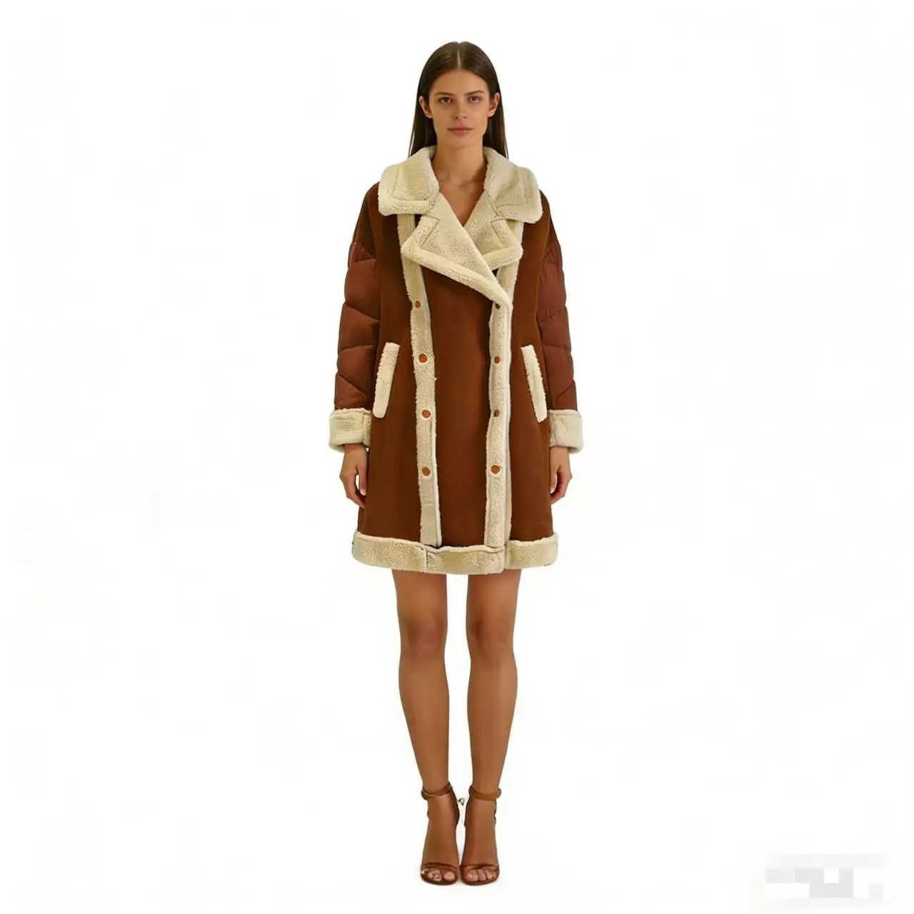 

Wide Collar Hidden Button Loose-Fit Mid-Length Cotton Coat New Arrival for Winter 2025 Women's Clothing Coat For Winter