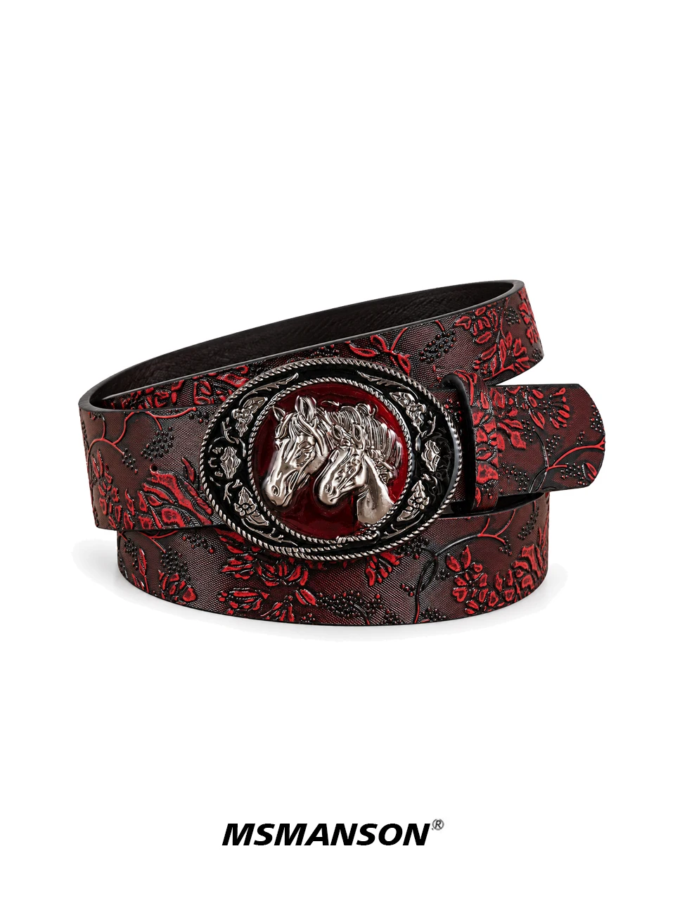red-floral-carving-metal-buckle-leather-belt-for-men-and-women-heavy-workmanship-vintage-design-fashionable-accessory