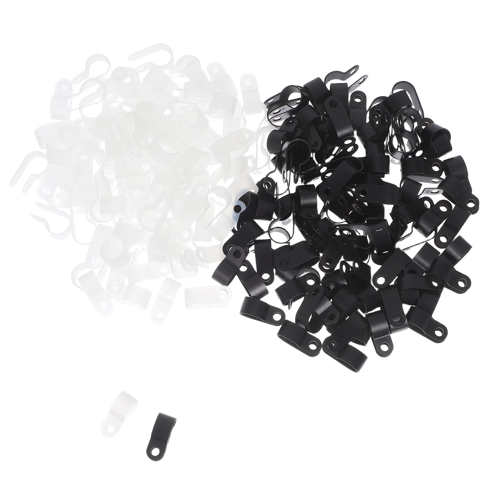 

200Pcs Cable Clips Nylon R Type Screw Cord Fastener Clamp Kit for Wire Management Organization Cable Screw Clamp