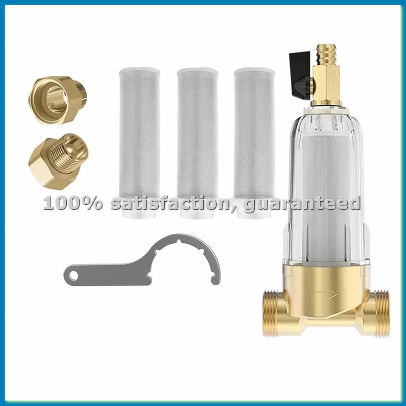 

Седиментный фильтр, многоразовый седиментный фильтр с обратным потоком, фильтр для воды для всего дома для скважинной воды - A69M