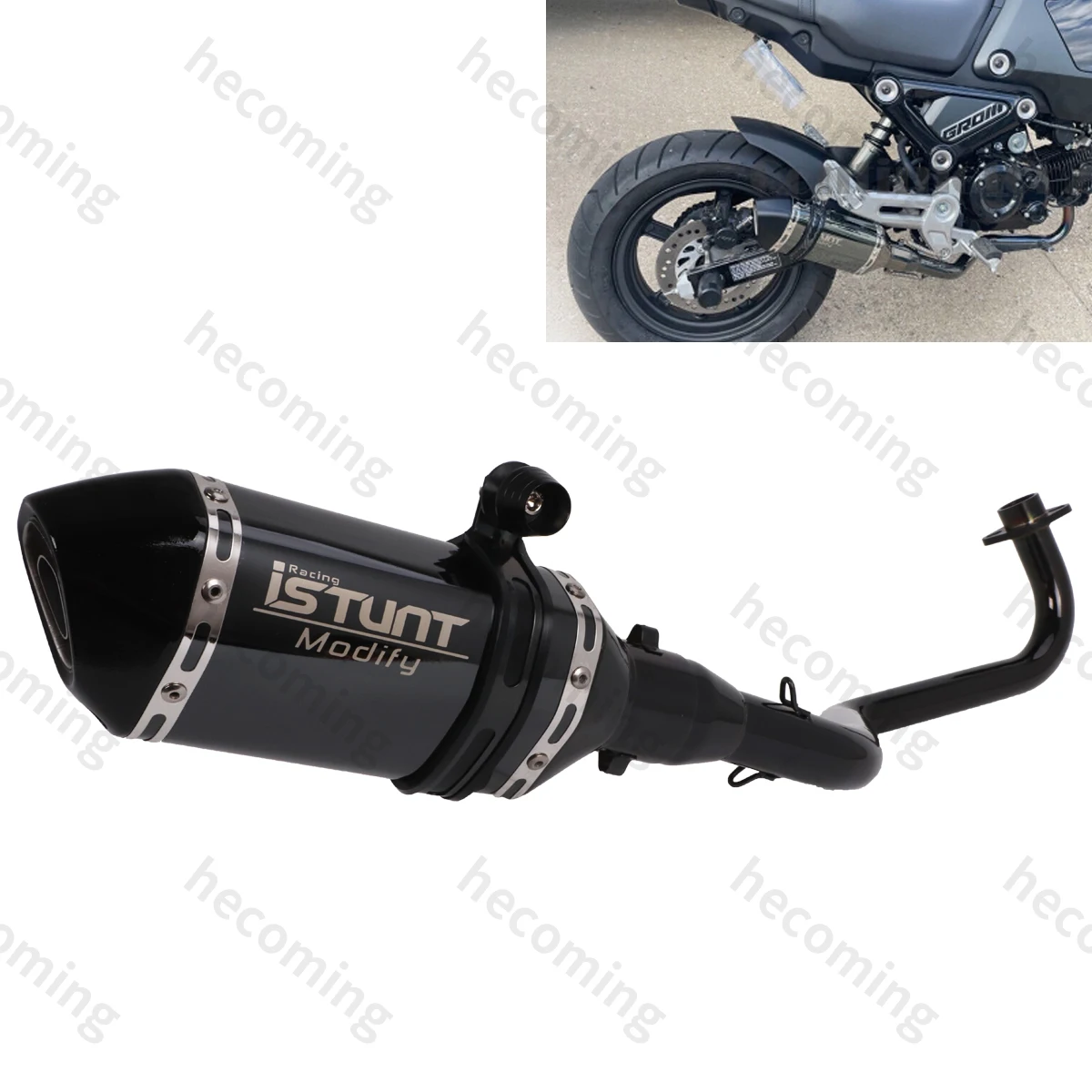 Full Exhaust System Slip on Muffler Pipe For Honda Grom 120 MSX 125 2013-2022 Grom 125 Exhaust Full System