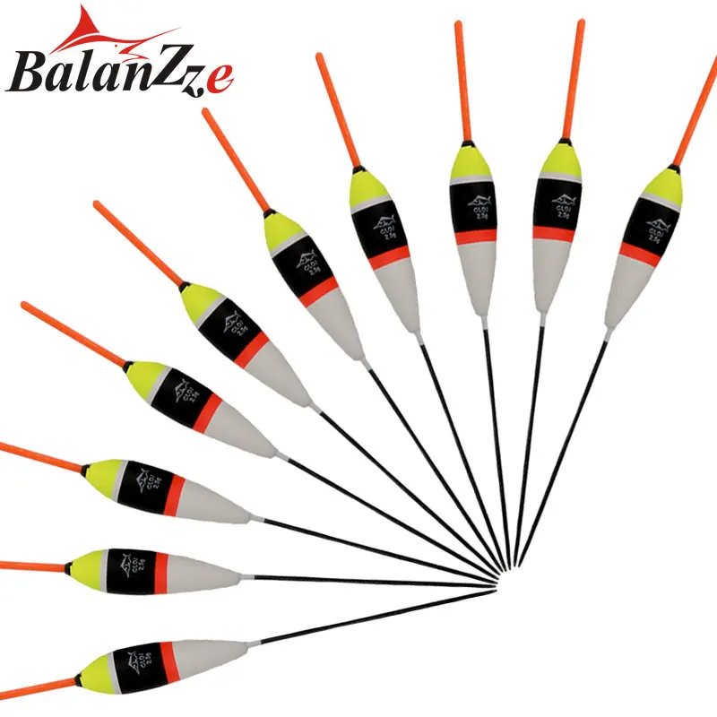 Balanzze Bobbers Fishing Float Light Stick 10pcs/Bag Size 2.5g Floating Buoy Bobber Vertical Pesca For Carp Fishing Tackle