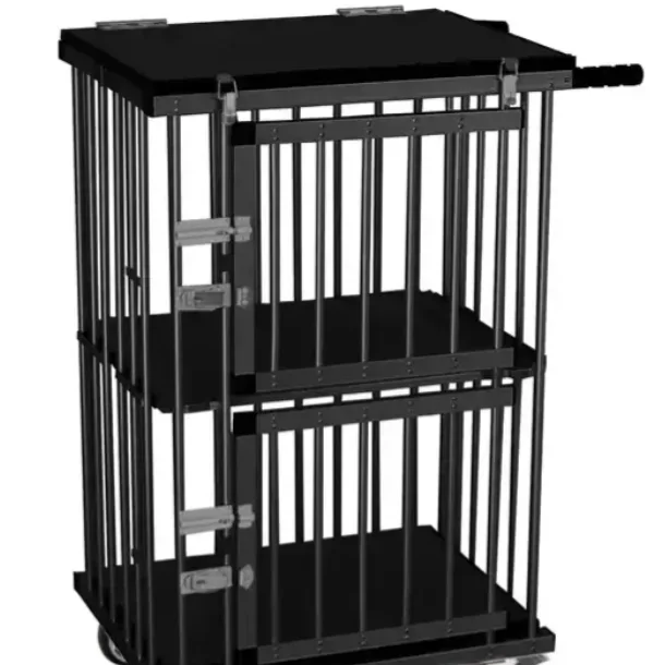 

Двухъярусная тележка-переноска для животных, выставочный контейнер для питомцев, алюминиевая клетка для животных с индивидуальной окраской