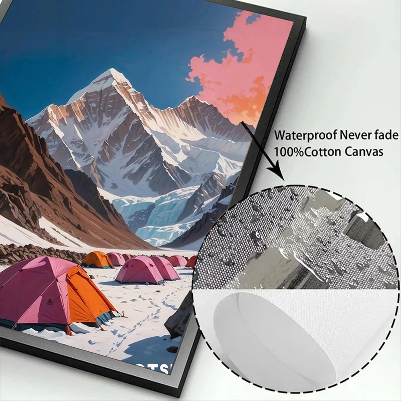 مذهلة المشهد الجبلي الملصقات الهيمالايا نيبال الهند التخييم يطبع مغامرة حائط لوح رسم صور ديكور غرفة المنزل #6