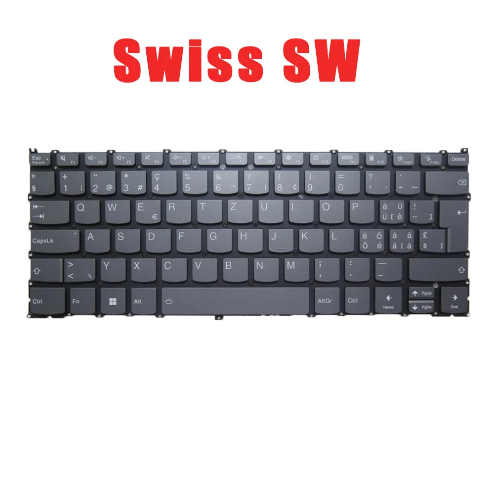 

Laptop Keyboard For Lenovo PH4SB-SA SN21K12105 SG-A9050-2XA Swiss SW With Backlit Gray New