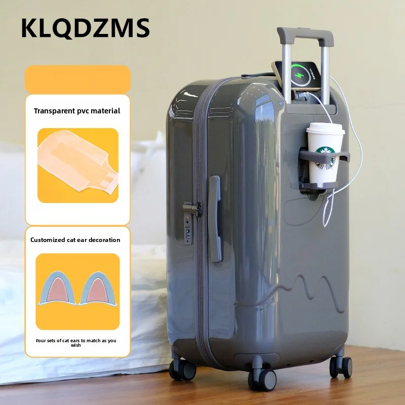 

KLQDZMS чемодан на колесиках, большая вместительная тележка, 20 дюймов, 24 дюйма, 26 дюймов, 28 дюймов, посадочный бокс, женский ящик для пароля с колесиками для багажа