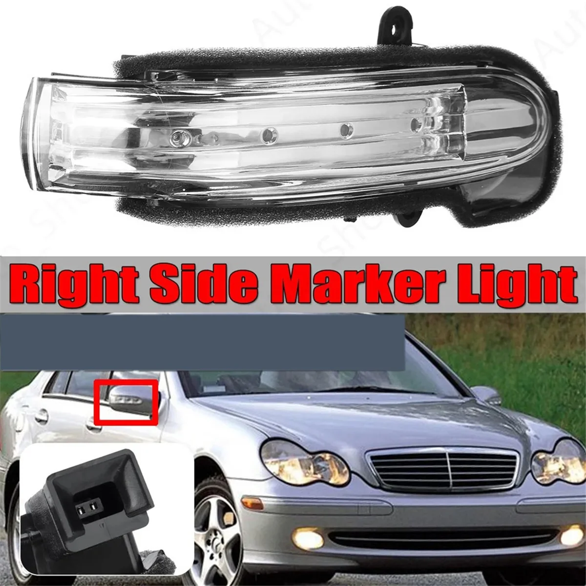 Driver Door Mirror Turn Signal Light LED for Mercedes-Benz 03-07 W203 C-Class Right A2038201621