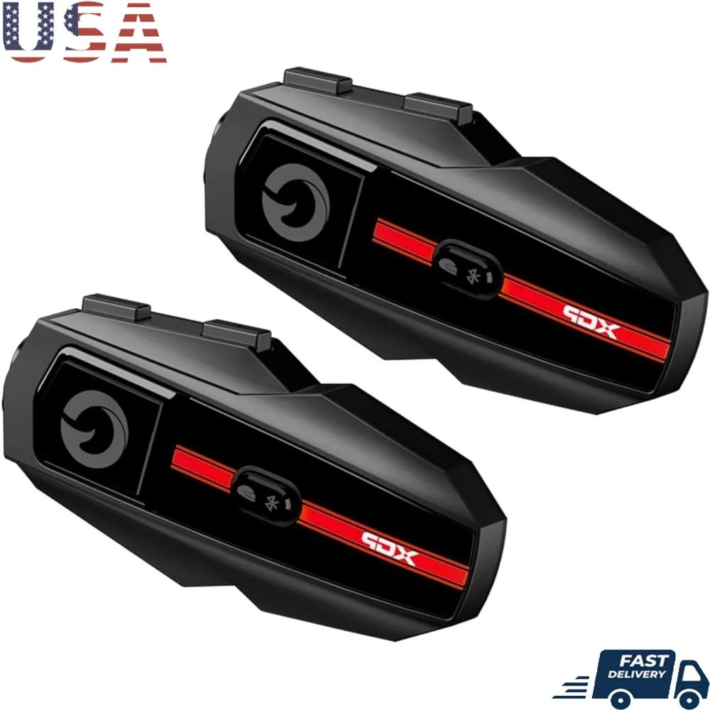 

Motorcycle Bluetooth Headset V5.2 Music Sharing IP67 Waterproof 2-Way Intercom 1200m Range 1000mAh Battery Noise Cancelling