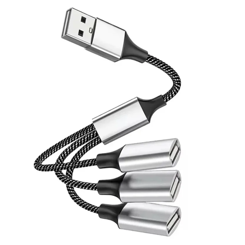 Portable 4 Ports USB Hub Splitter OTG Expander Docking Station Fast Charger Power Adapter USB Cable For Notebook Computer Phone