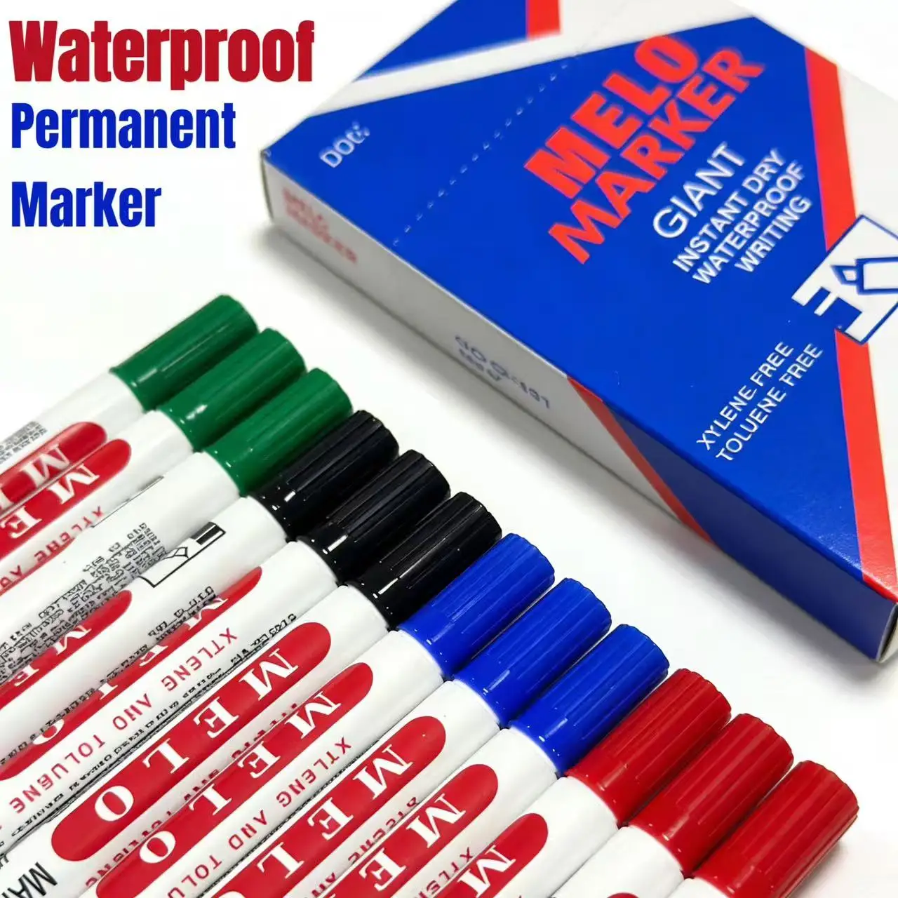 

12 Pack Chisel Point Permanent Marker Pens Waterproof Fast Dry for School Office Supplies