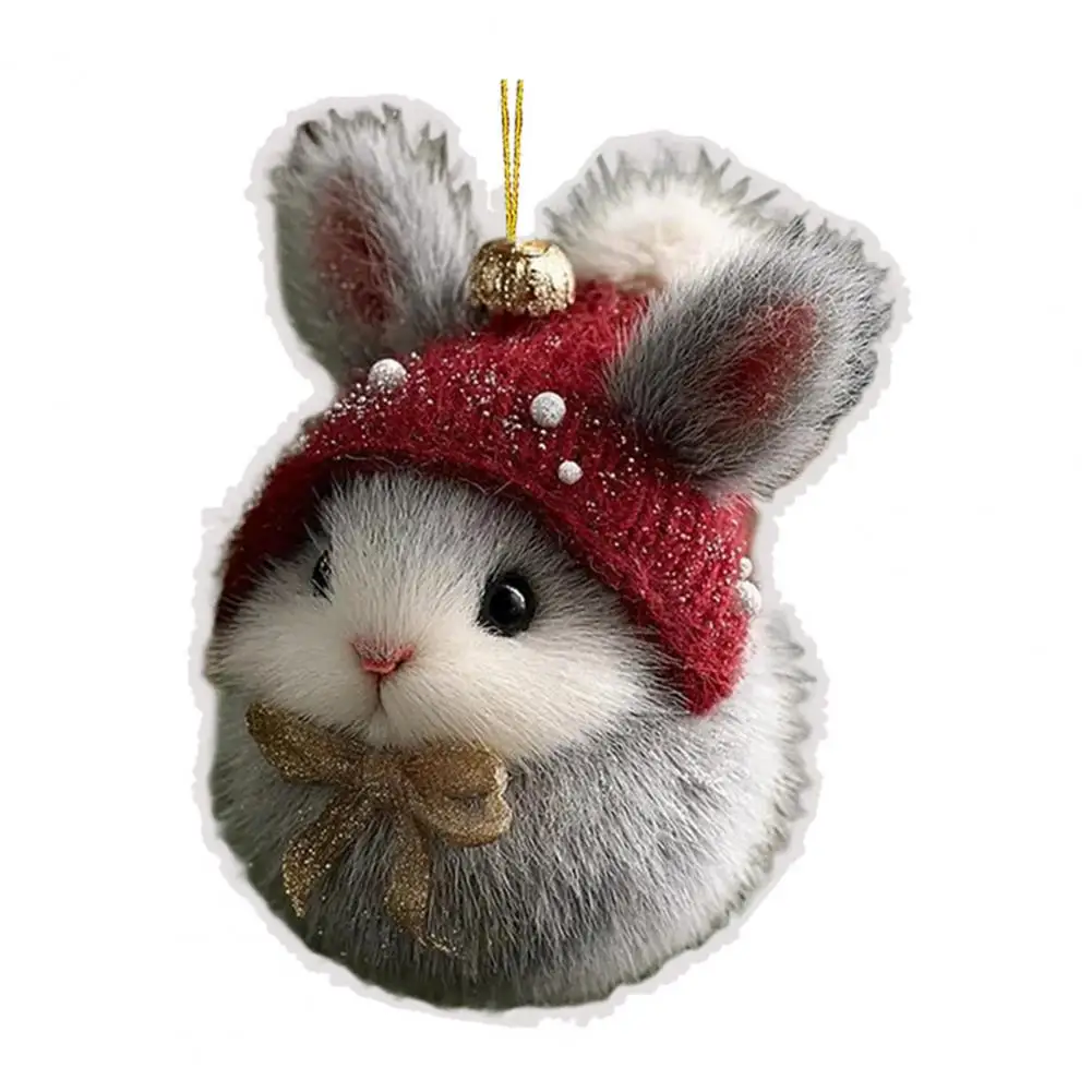 Cat Acrylic Decoration Cat Christmas Ornament Plush Pet Shaped Ornament Christmas Tree Decoration 2d Acrylic Charm for Car