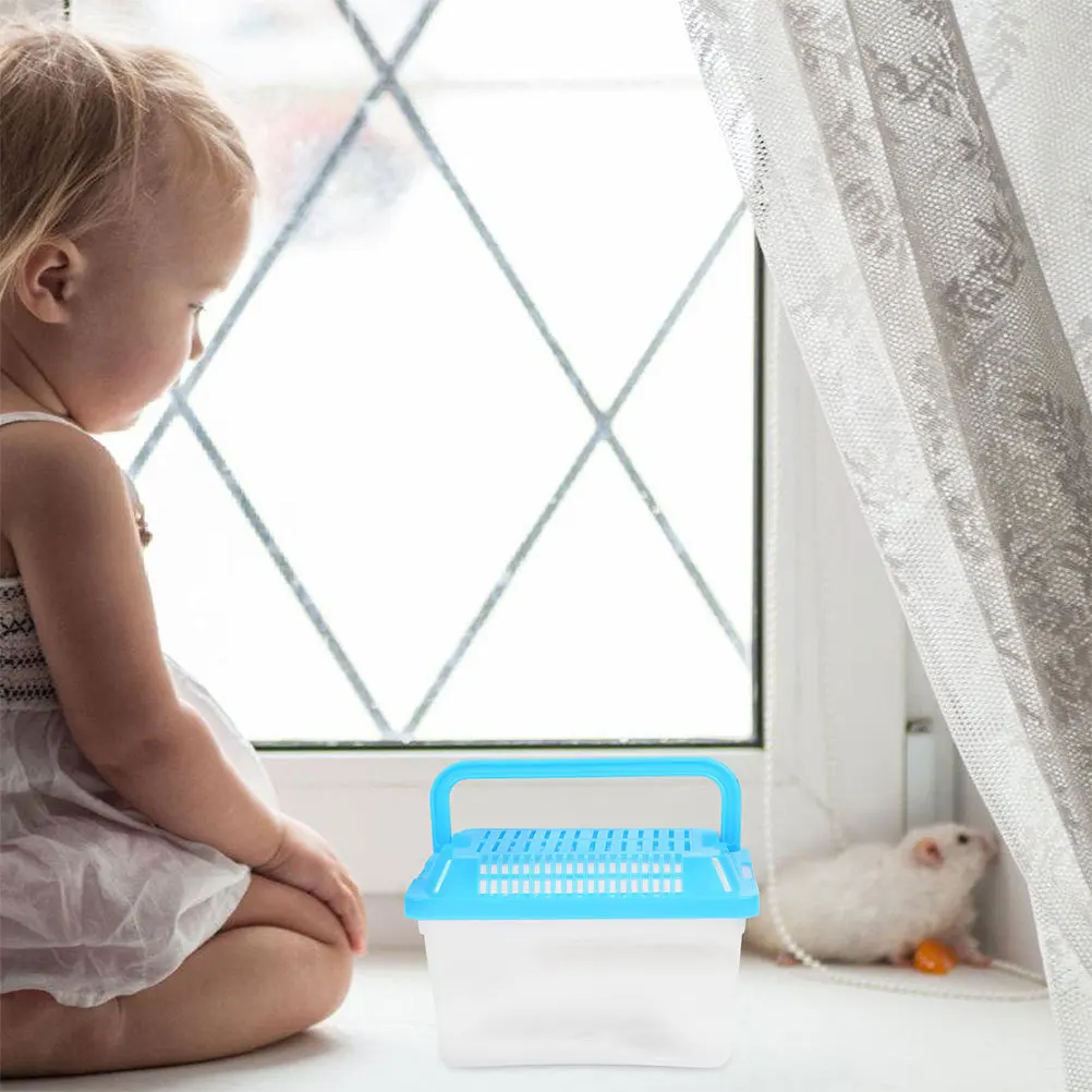 حاملة الحيوانات الأليفة المحمولة شفافة خفيفة الوزن الزواحف صندوق سفر حاوية تنفس للأسماك السلاحف الأفعى السحلية الصغيرة #5