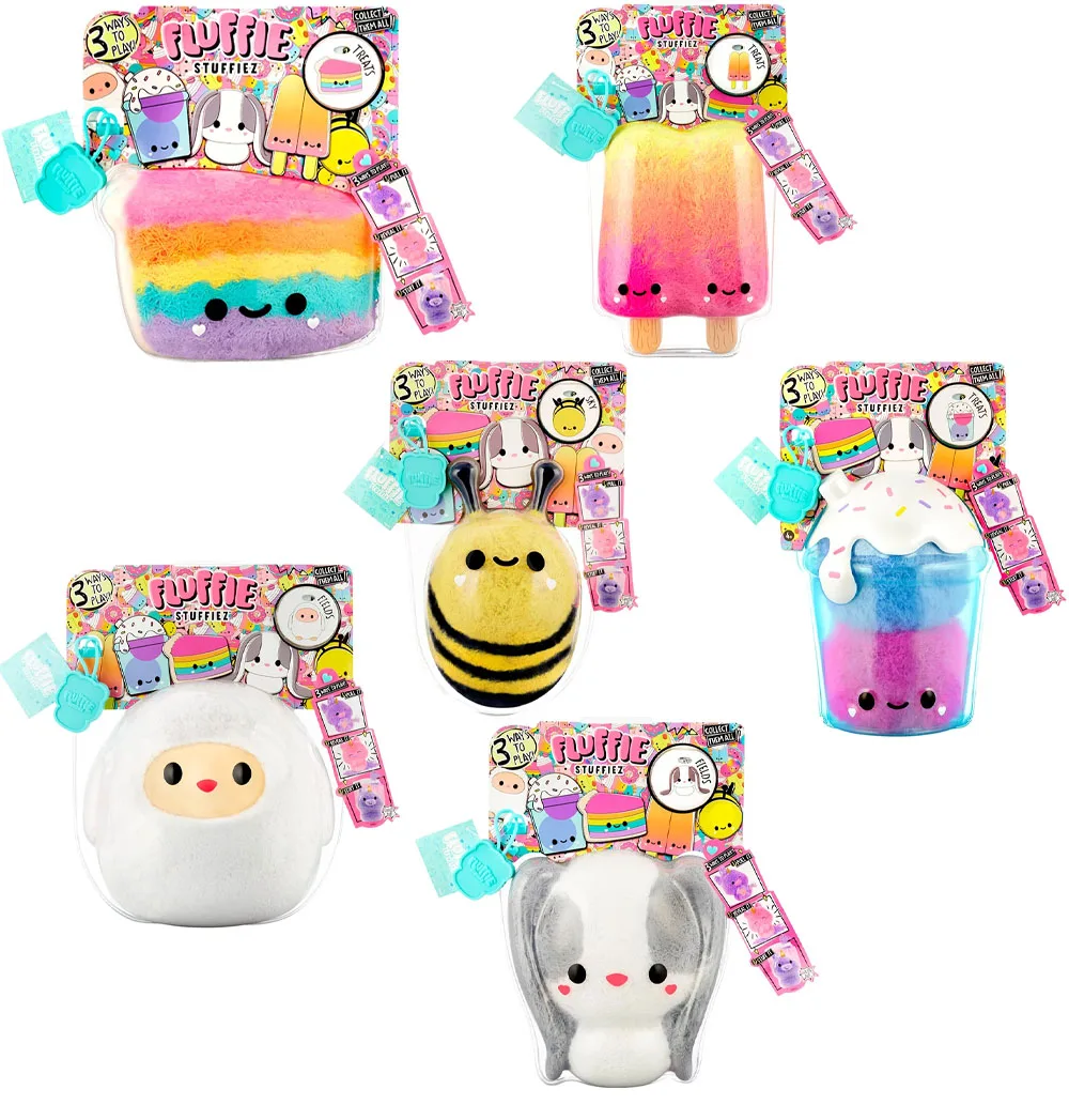 Original Fluffie Stuffiez Bee Small Collectible Feature Plush Surprise Reveal Unboxing Huggable Tactile Play Diy Soft Fluff