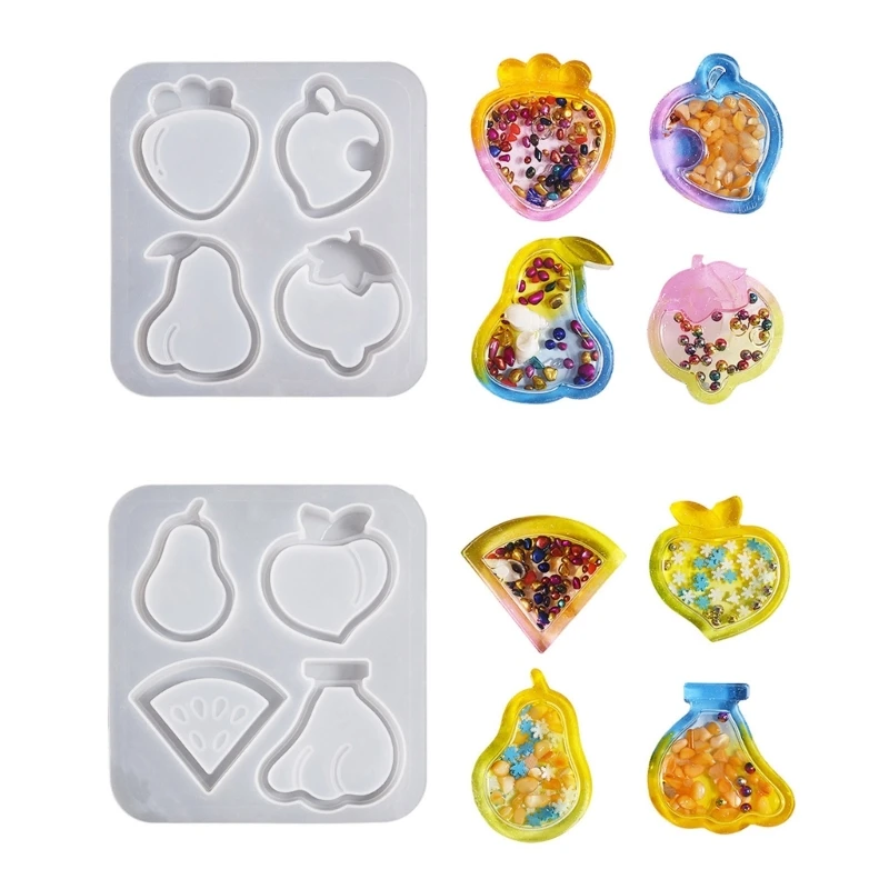 

1/2pcs Epoxy Resin Mold Fruit Pendant Casting Mould Versatile Necklace Accessory Silicone Molds for DIY Jewelry Crafting