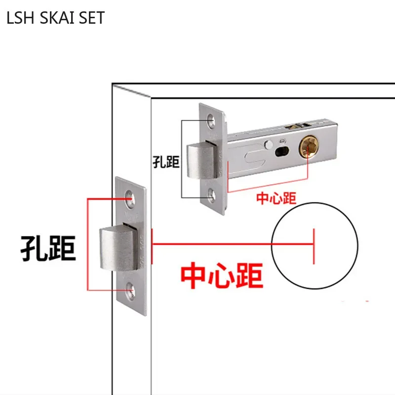 Zinc Alloy Lock Tongue Home Bathroom Lock Tongue Invisible Door Anti-theft Lock Core Indoor Mute Single Tongue Lock Body