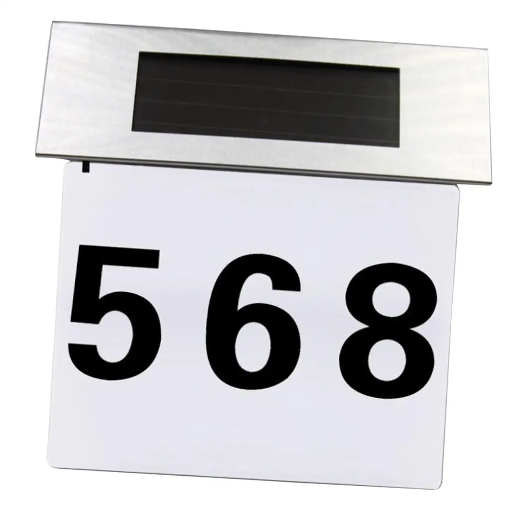 

Stainless Steel Solar Powered LED Doorplate Number Light House Door Address