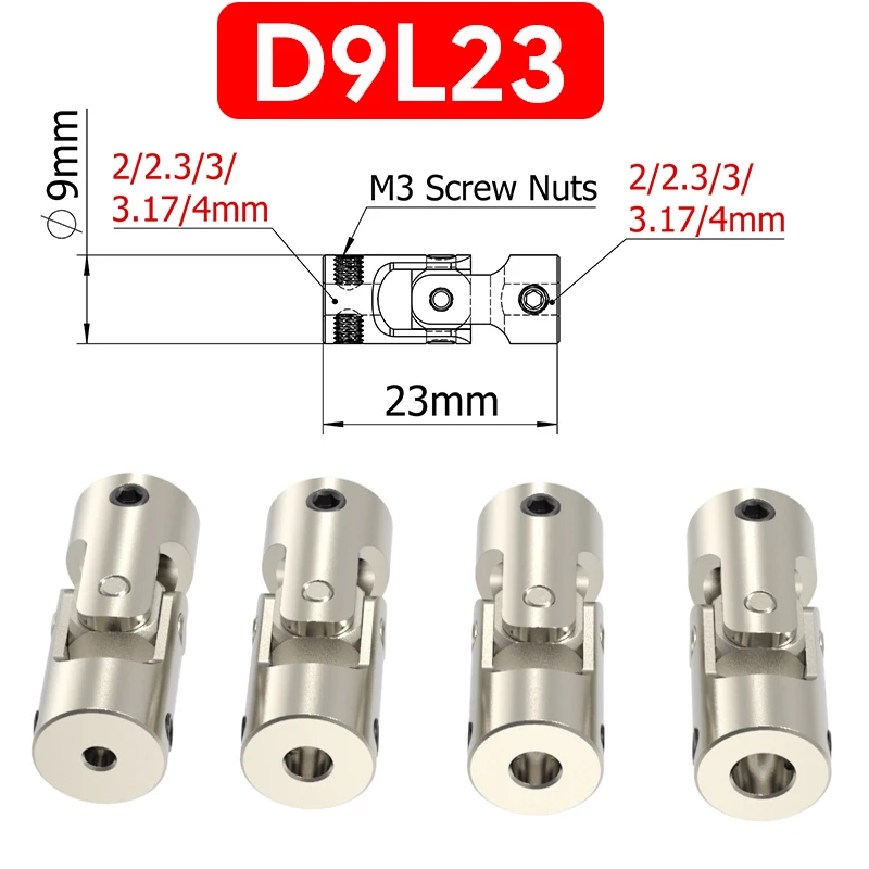 Metal Cardan Universal Coupling Joint Gimbal Couplings 2/2.3/3/3.17/4/5/6/8/10/12mm Boat Car Shaft Coupler Motor Connector