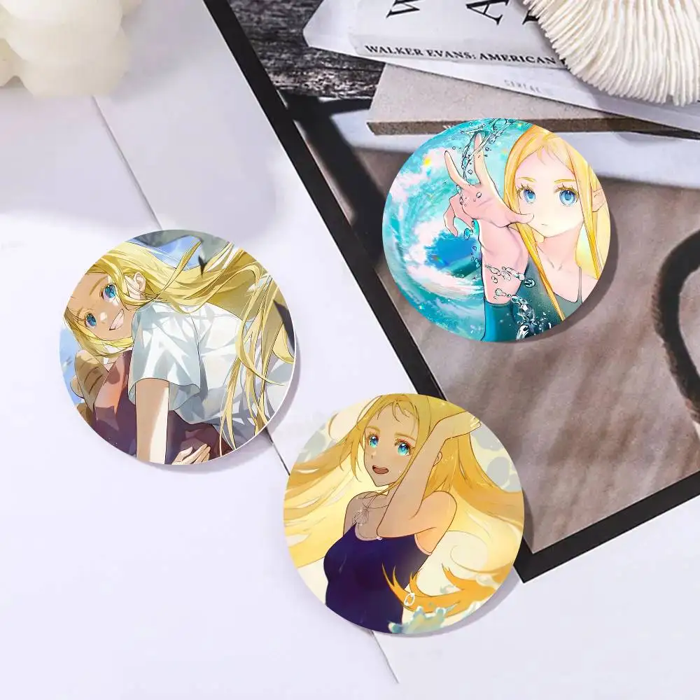 Kofune Ushio Anime S-Summer Time Rendering Cartoon Style Badge Brooches On Backpack Decoration Round Enamel Pins For Accessorys