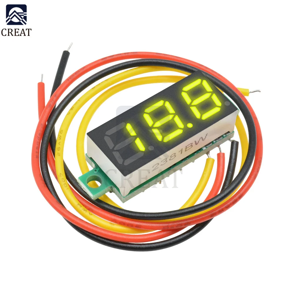 5 Color Available Mini LED Digital Voltmeter DC 4-30V 0.28 Inch 3 Wire DC 0-100V Volt Voltage Meter Gauge Tester LED Display