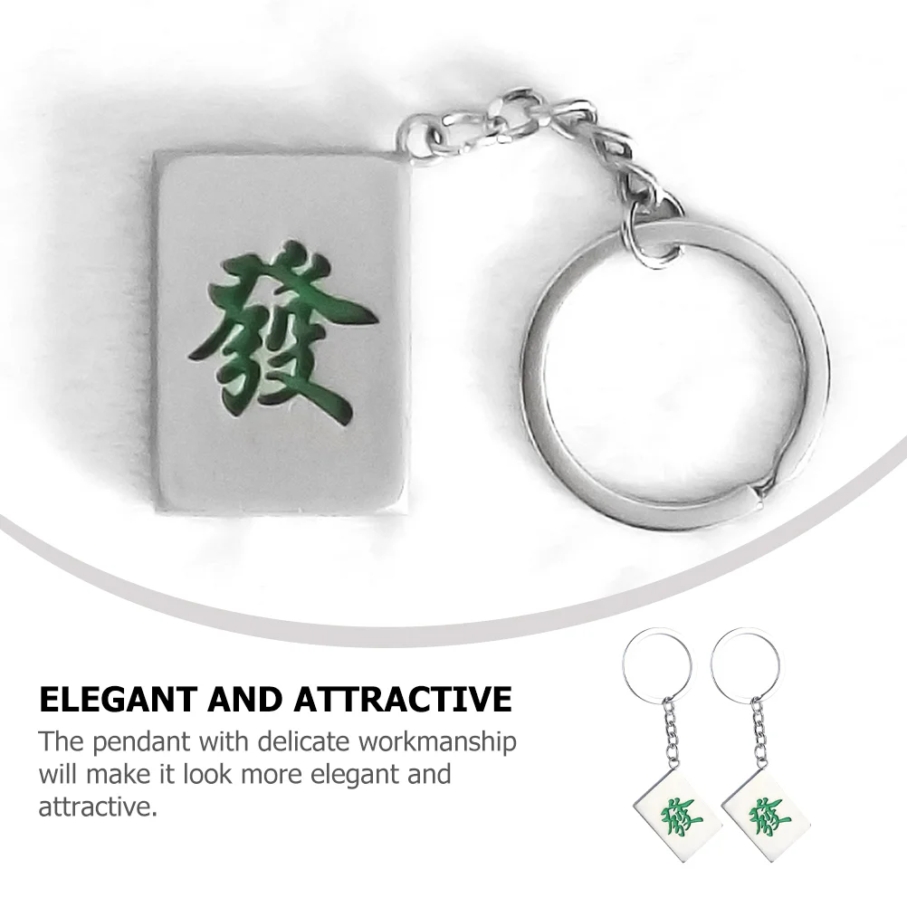 Ornaments Mahjong Musical Instrument Pendant Key Ring Wallet Fortune Decor Keyrings Keychain