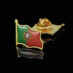 Portugal Flag Enamel Pin Badge Lapel Brooch Metal Souvenir Hat Men Women Patriotic Portugese Fashion Gift