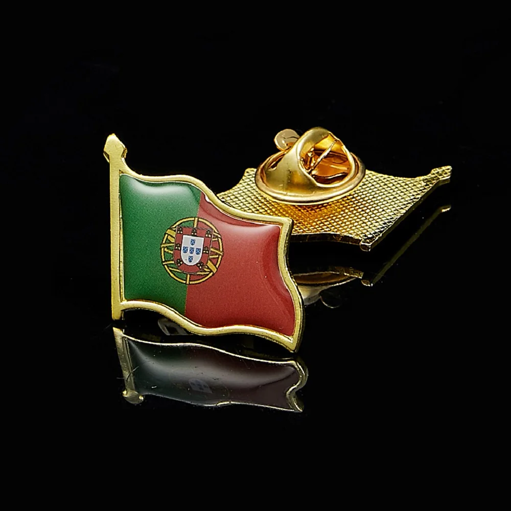 Flaga Portugalii Emalia Przypinka Broszka Metalowa Pamiątka Kapelusz Mężczyźni Kobiety Patriotyczny Portugalski Moda Prezent