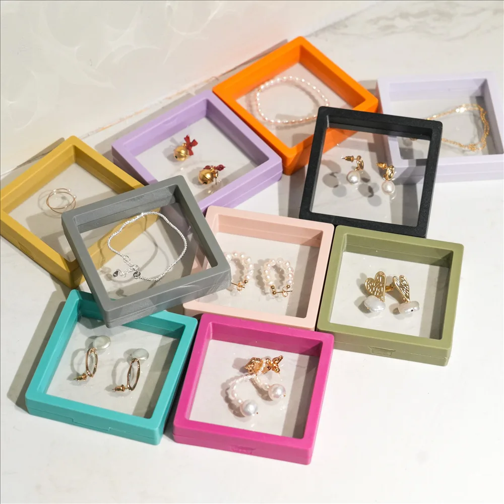 

Portable Transparent Display Box small Goods Gift Box Jewelry Storage Packaging Box coin Display Stand Holder 5 Per Batch