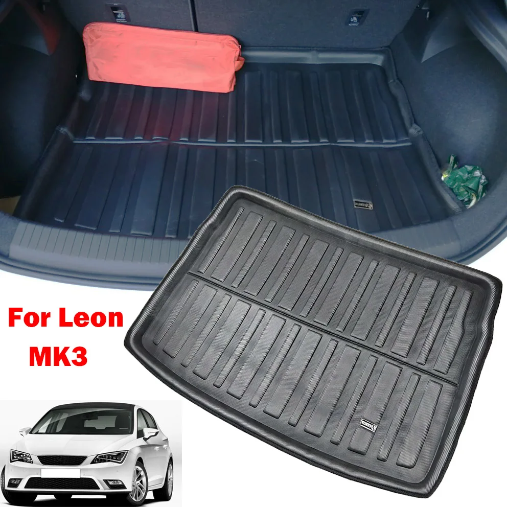 

For Seat Leon 3 MK3 5F Cupra 2013 - 2020 Car Boot Liner Mat Cargo Tray Trunk Floor Carpet Mud Flap 2014 2015 2016 2017 2018 2019