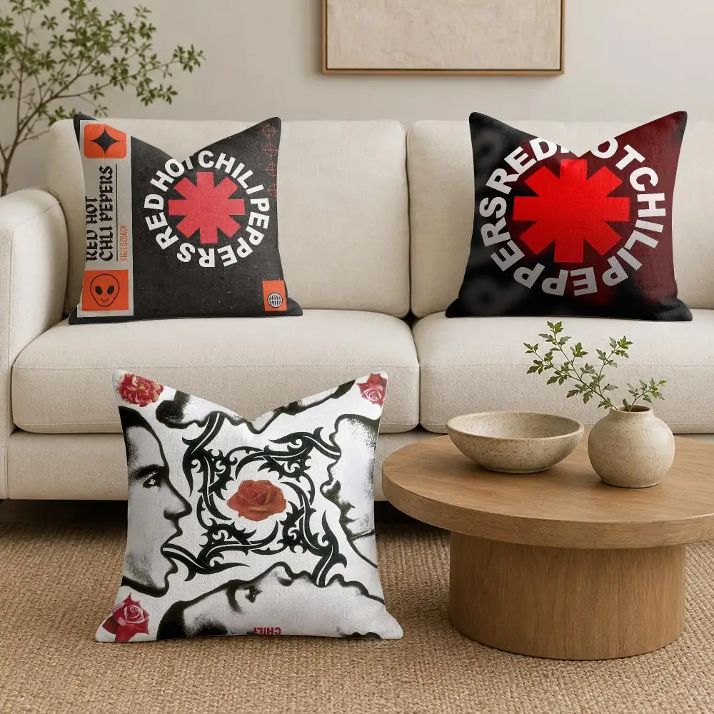 Funky Red Hot C-Chili Pepper Cushion Cover Organic Natural Linen Pillowcase with Double Sided Print for Sofa Home Decor Gift