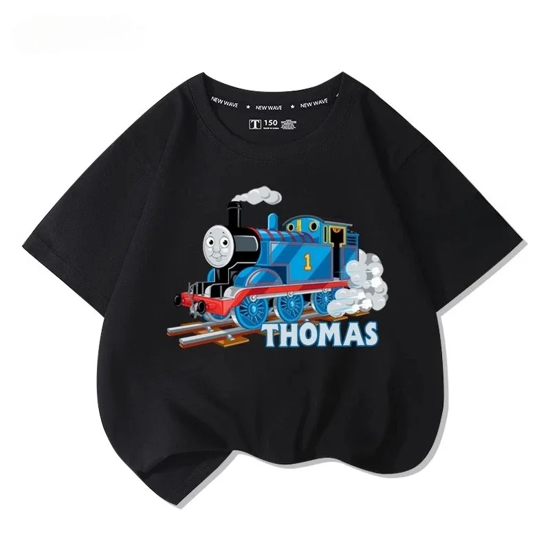 توماس القطار قصيرة الأكمام تي شيرت الكرتون جديد للأطفال بلايز بنين بنات الصيف 100% القطن موضة مريحة تي شيرت #3