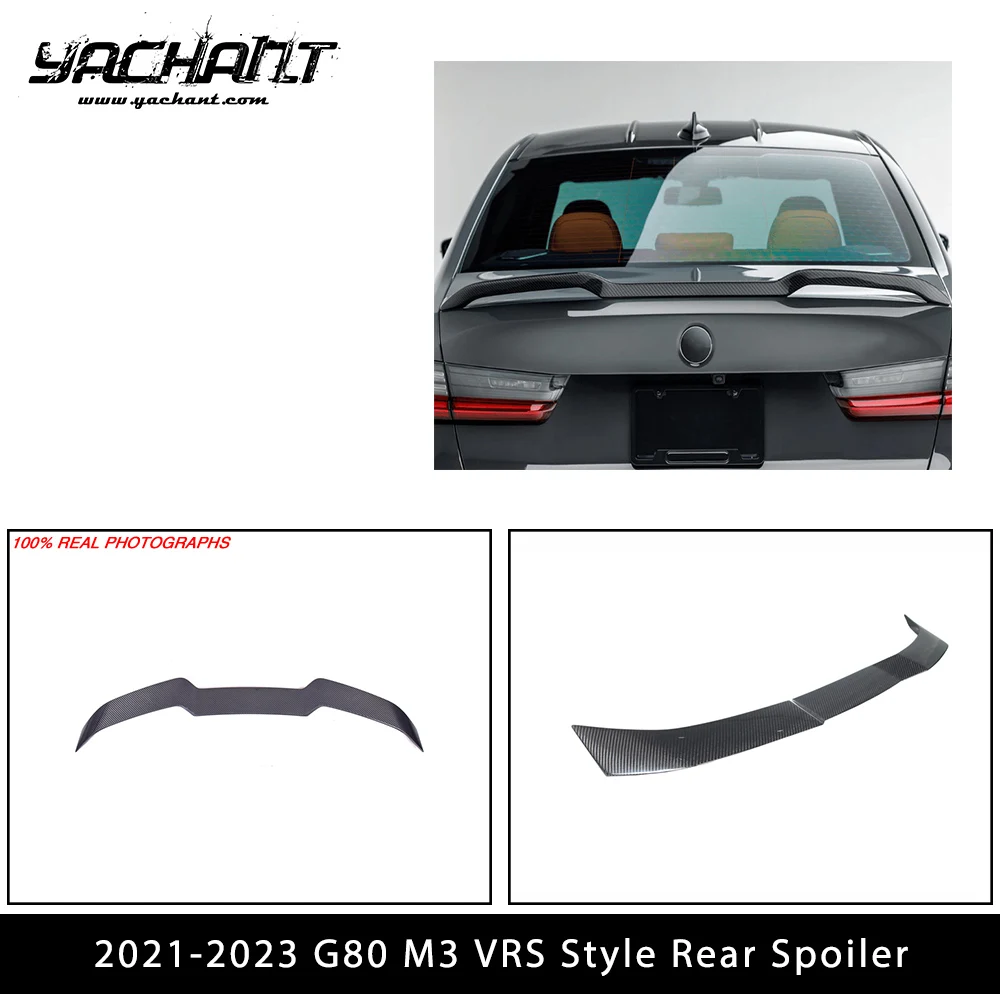 Full Carbon Fiber DCF Rear Spoiler Fit For 2021-2023 G80 M3 VRS Style RearTrunk Spoiler