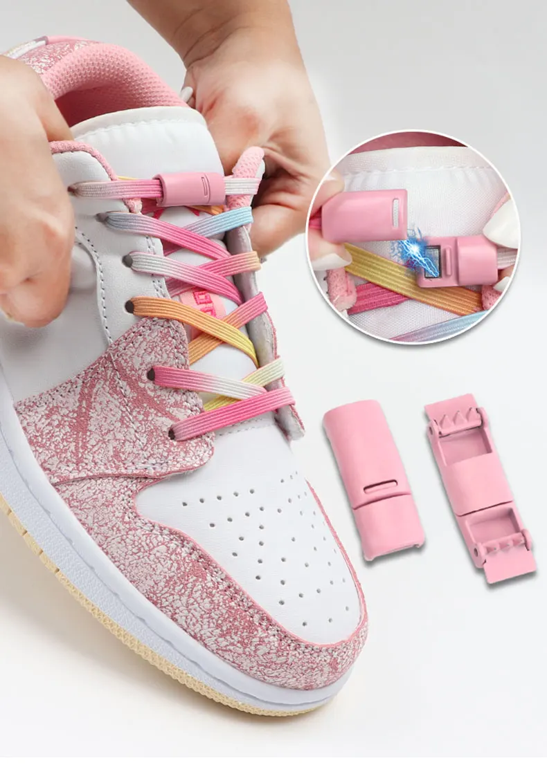 1 Paar magnetische Schnürsenkel ohne Binden für Sneaker, flache elastische Schnürsenkel für Erwachsene und Kinder, Schnürsenkel mit Magnetverschluss – Detail 1