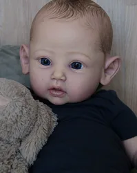60 CM 3D Art Doll with Vascular Vein Skin Soft Silicone Reborn Baby Boy For Girl Realistic 24 Inch Painted Hair Toddler