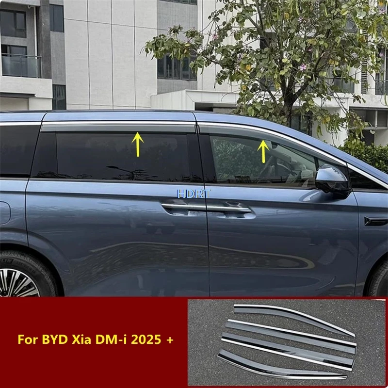 

For BYD Xia DM-i 2025 + Accessories Exterior Sticker Car Styling Side Window Visor Weather Shield Sun Rain Screen Shelter Cover
