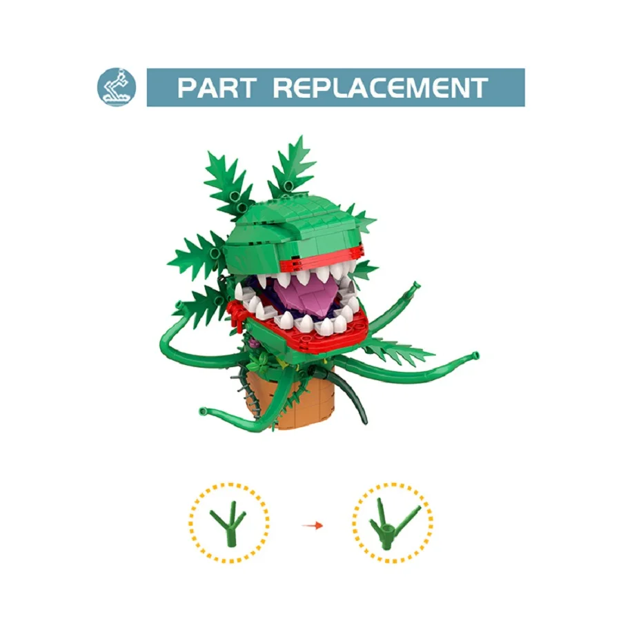 Modèle de fleur mangeant humaine 308 pièces, blocs de construction MOC créatifs populaires, un excellent choix de cadeau pour les amateurs