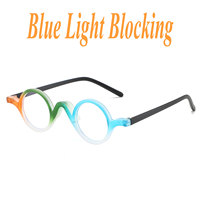 Stylish Round Frame Blue Light Blocking Glasses Anti-Eye Strain Computer Reading Glasses with Tortoiseshell Pattern