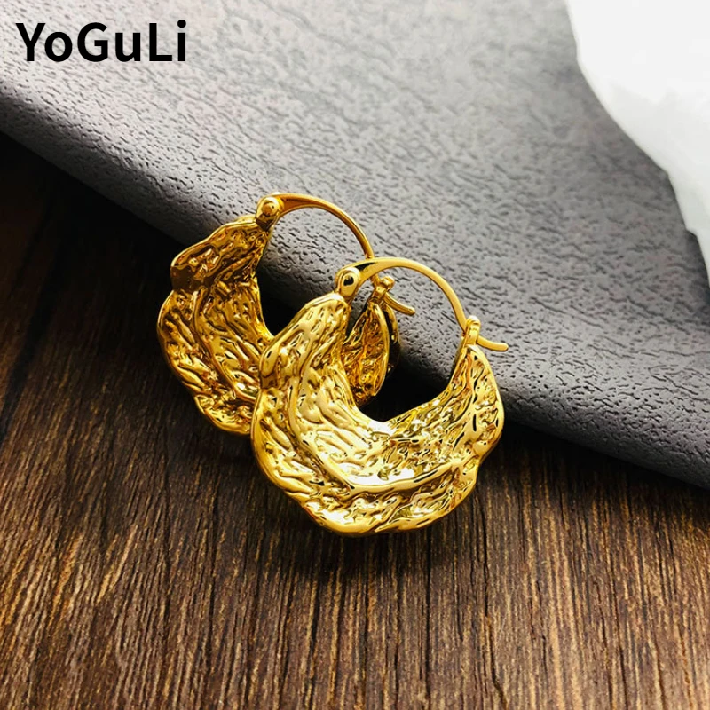 

Fashion Jewelry Vintage Temperament Metal Geometric Earrings For Women 2024 Trend New Simply Design Ear Accessories Hot Sale