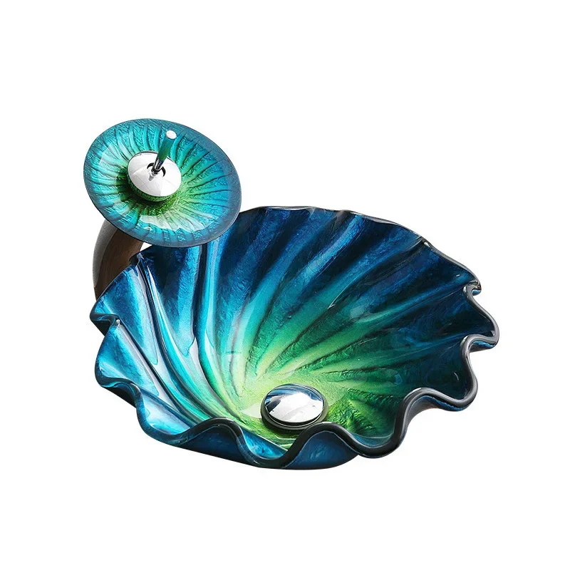 

Tempered glass washbasin, bathroom, new Italian style, art wash, simple and light luxury, creative