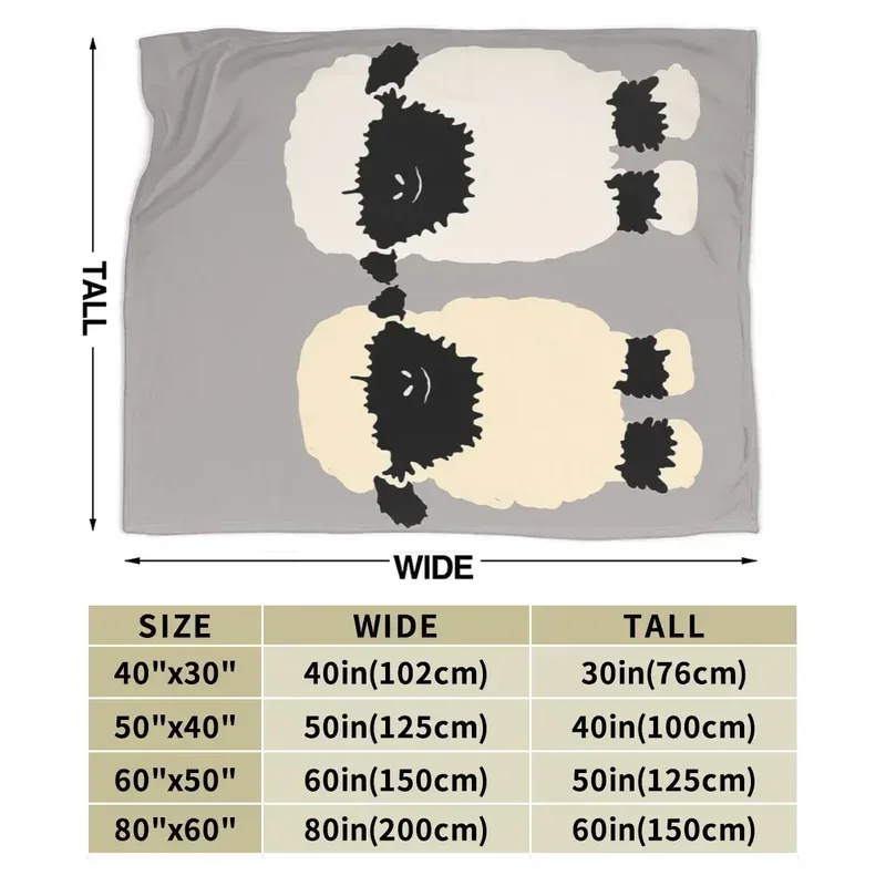 Flannel throw blanket Valais black nose sheep friends blanket soft bedspread warm plush blanket bed for picnic travel home sofa