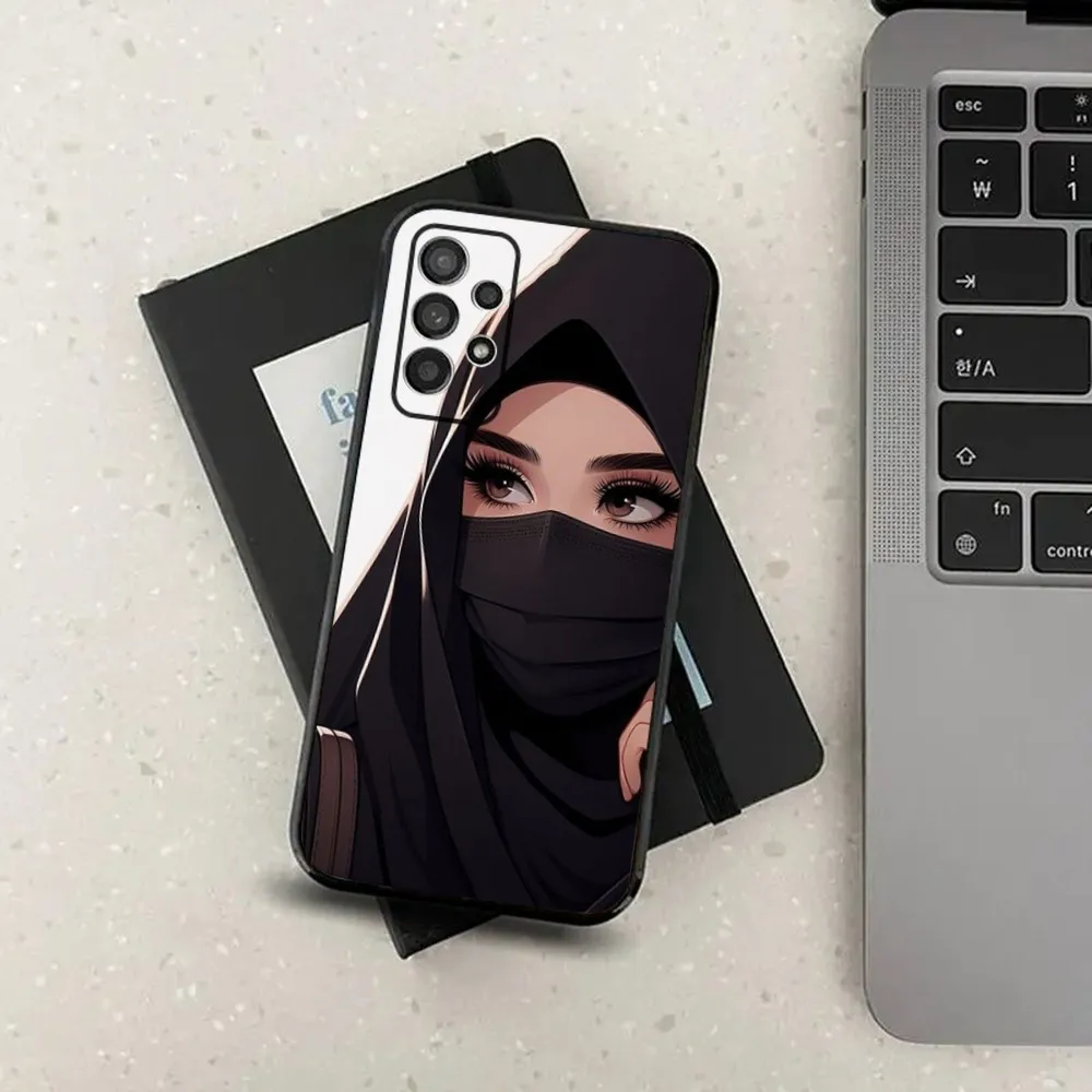 Hijab Hijabi Woman Phone Case For Samsung Galaxy A13,A21s,A22,A31,A32,A52,A53,A71,A80,A91 Soft Black Cover