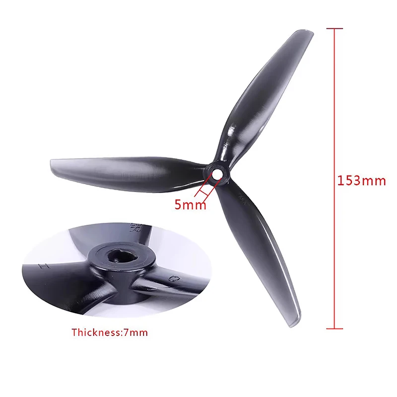 2 Paar Hqprop Hq 7X4X3 7040 Propeller 7*4 3-Blade Prop Freestyle Lange Range Drones Diy Onderdelen