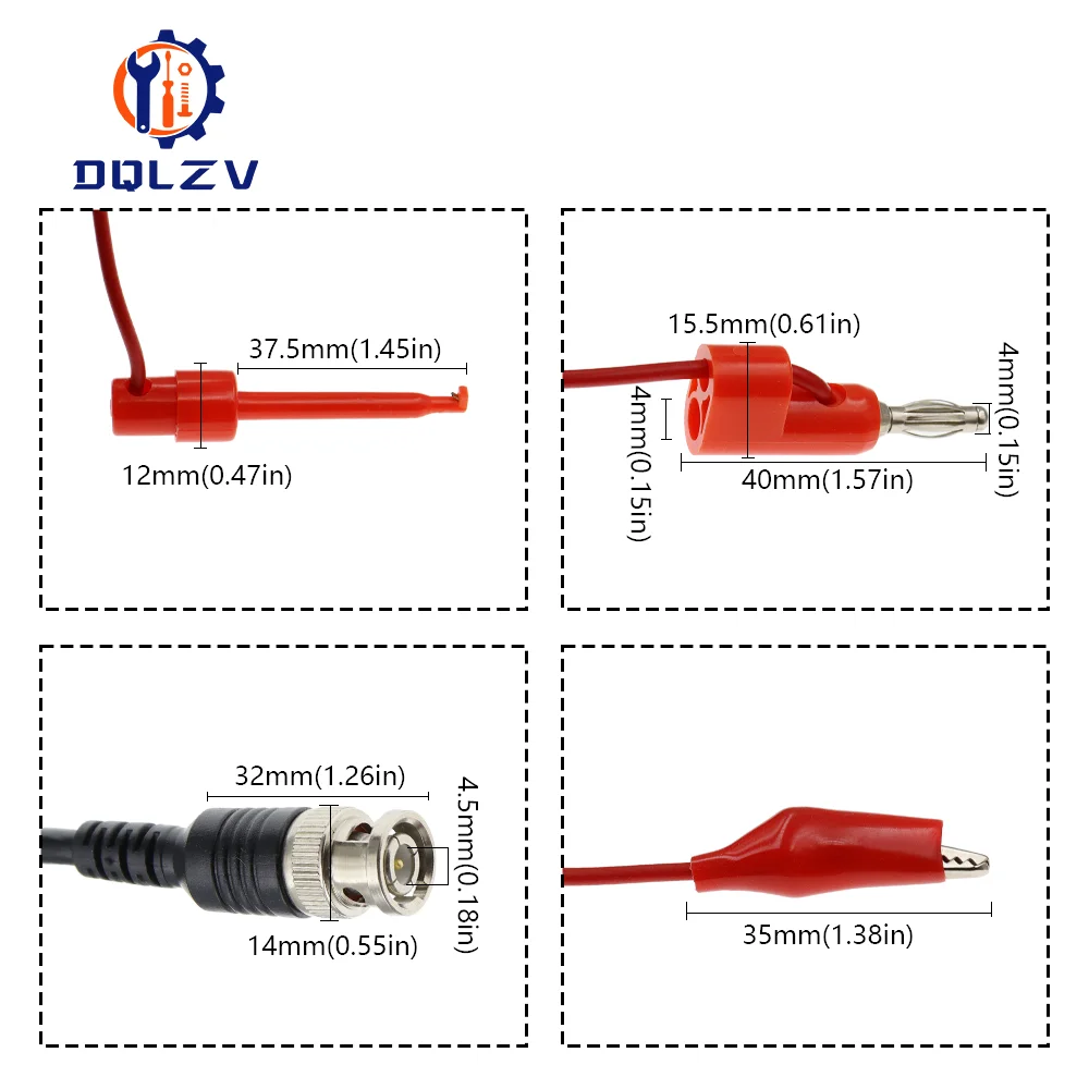 Cables de sonda de prueba de osciloscopio BNC Q9 a pinza de cocodrilo Dual, Conector de Cables de enchufe Banana de 4MM, herramientas de probador