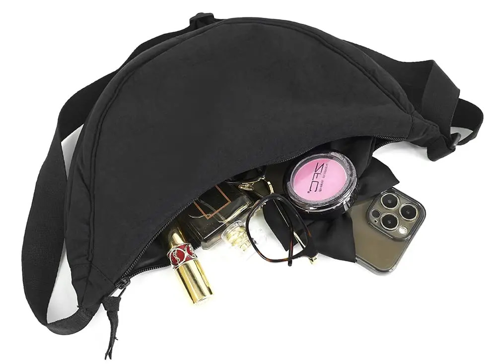 Nylon Halbmond-Umhängetasche für Damen und Herren, Leichte Arbeits- und Reisetasche, Lässige Halbmond-Schultertasche – Detail 6