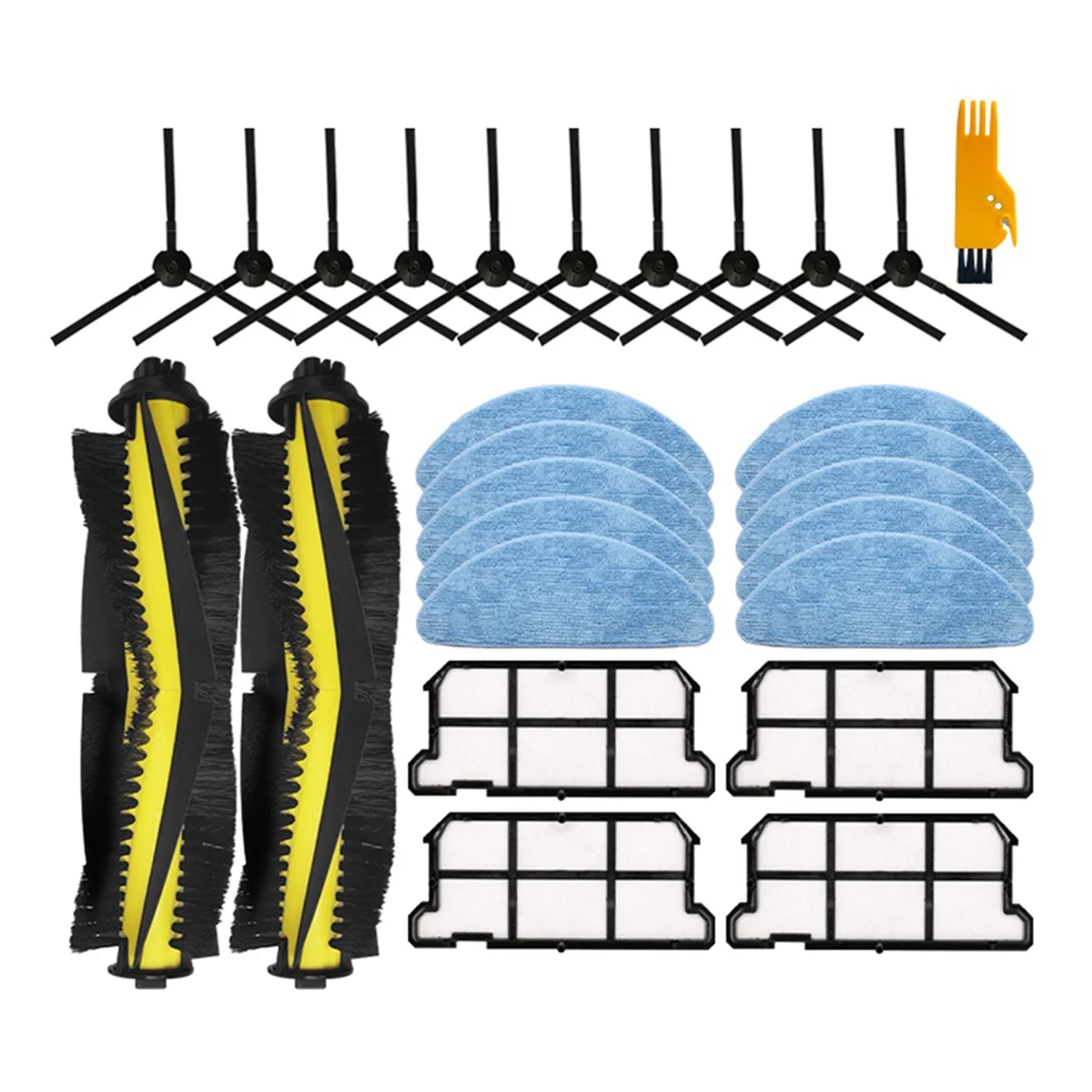 A58E-For Chuwi ILife V7 / V7s / V7s Pro V7s Plus ロボット掃除機ローラーサイドブラシフィルターモップ布部品