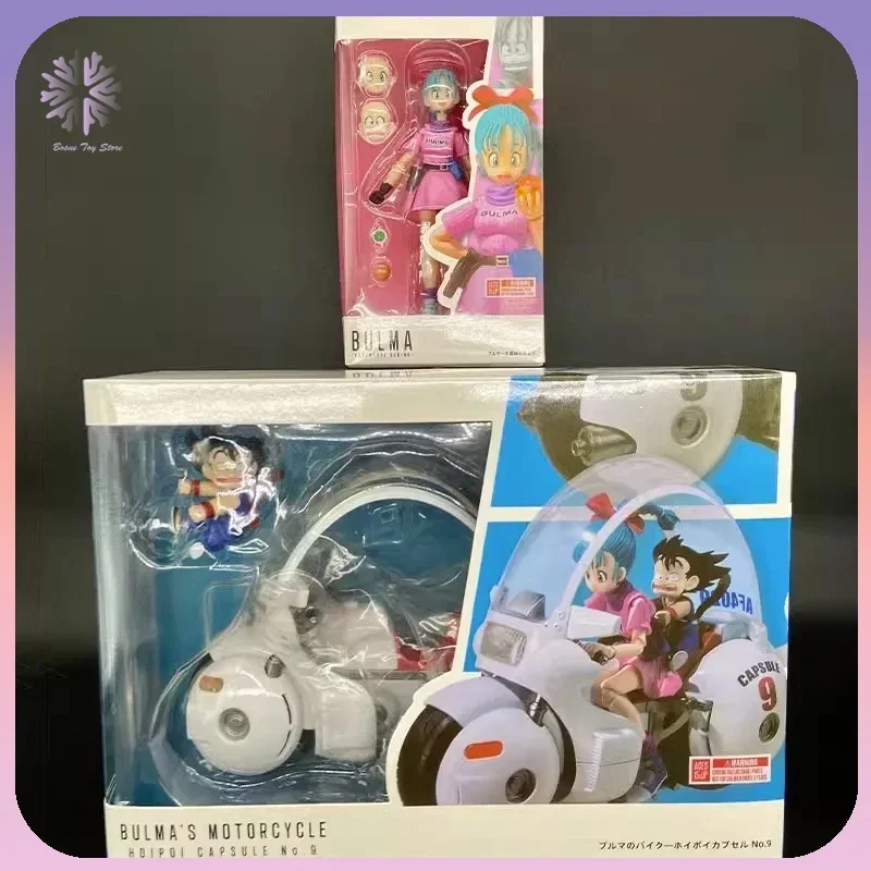 In Stock Original SHF Dragon Ball Bulma Bulma's Motorcycle NO.9 Anime Action Figures Model Toys Collection Ornaments Kids Gifts