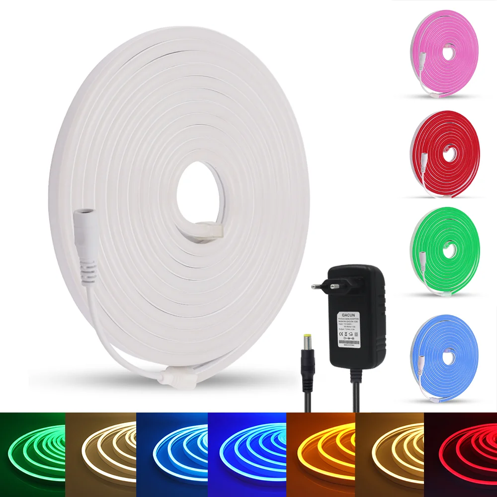 

12V 2835 Neon Light Sign 120Leds/m IP67 Waterproof Outdoor Neon Rope Lights Flexible Silicone Tube DIY LED Tape EU/US/UK/AU Kit