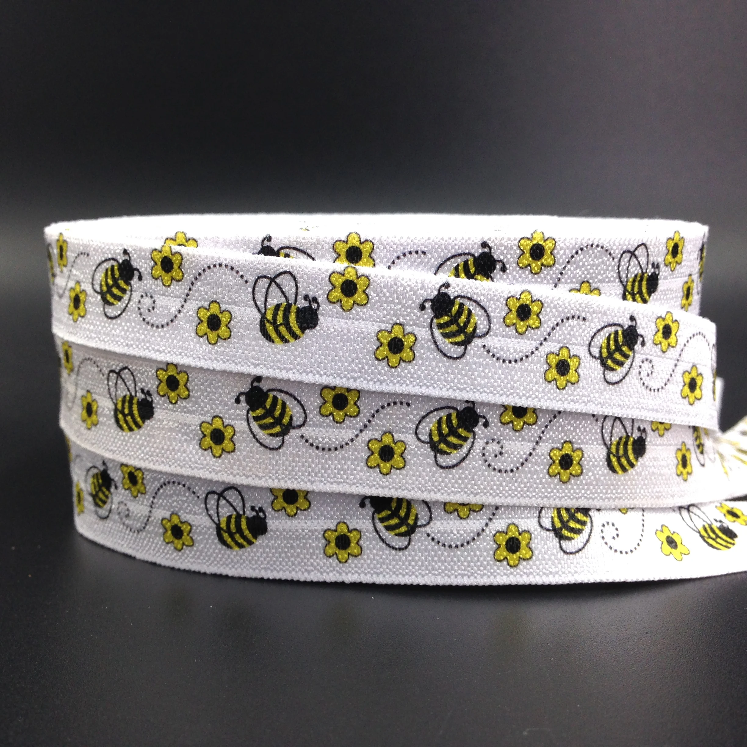 10Y 67 Animals Printed Fold Over Elastic Fox Cow Panda Bee Owl Elephant Hedgehog FOE Elastic Hair Band DIY Headwear Craft Ribbon