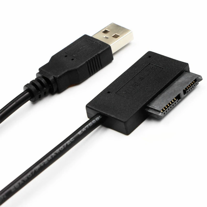 USB Adapter PC 6P+7P CD DVD Rom SATA To USB 2.0 Converter Slimline Sata 13 Pin Drive Cable For PC Laptop Notebook