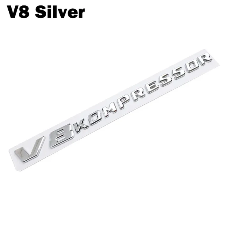 

Car Styling V8 Kompressor 3D ABS Chrome Emblem Badge Sticker Decal Auto Accessory for Mercedes Benz S500 S680 GT GT50