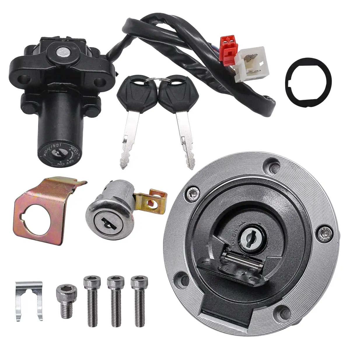 Fuel Gas Cap Ignition Switch Seat Lock Key Set Fit for Yamahe R1 2004-2015 R6 2006-2015 FJR1300 2003-2005